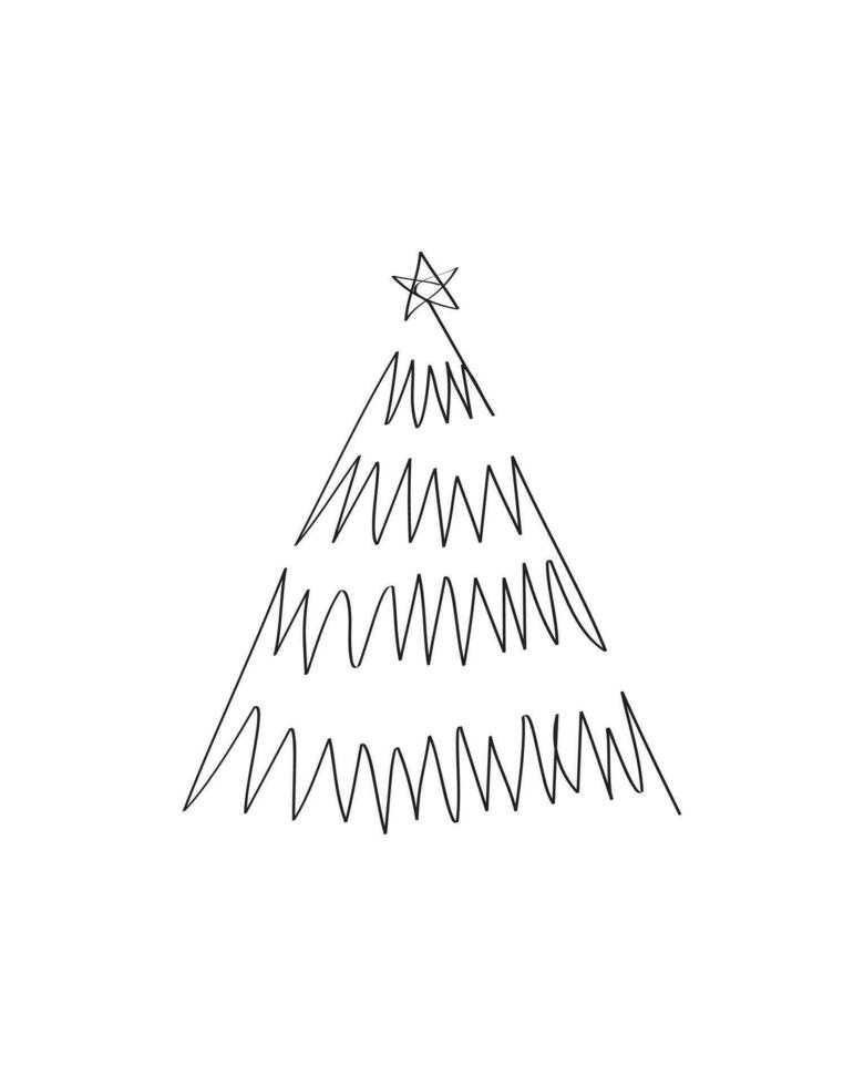 vrolijk Kerstmis boom schets groet kaart vector illustratie ontwerp. groet kaart. Kerstmis boom.