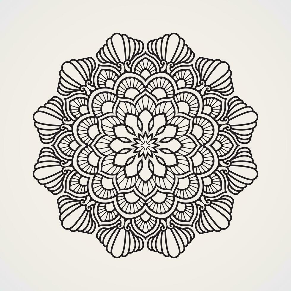 bloem mandala met mooi symmetrisch patronen. geschikt voor henna, tatoeages, foto's, kleur boeken. Islam, hindoe, boeddha, Indië, Pakistan, Chinese, Arabisch vector