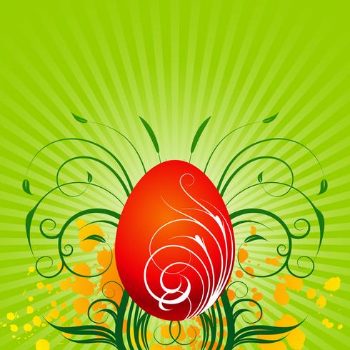 Vector Pasen-illustratie met geschilderd ei