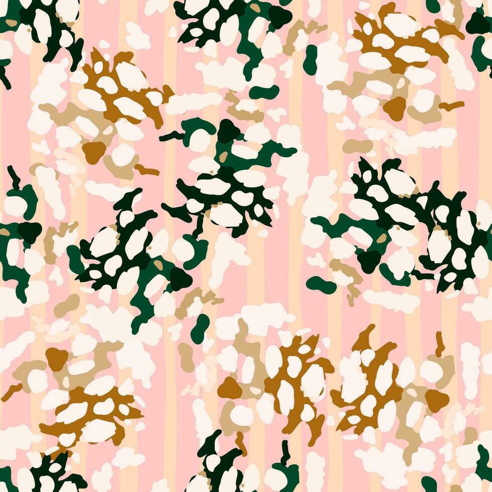 creatief abstract luipaard huid naadloos patroon. getextureerde camouflage achtergrond. modieus dier vacht behang. vector