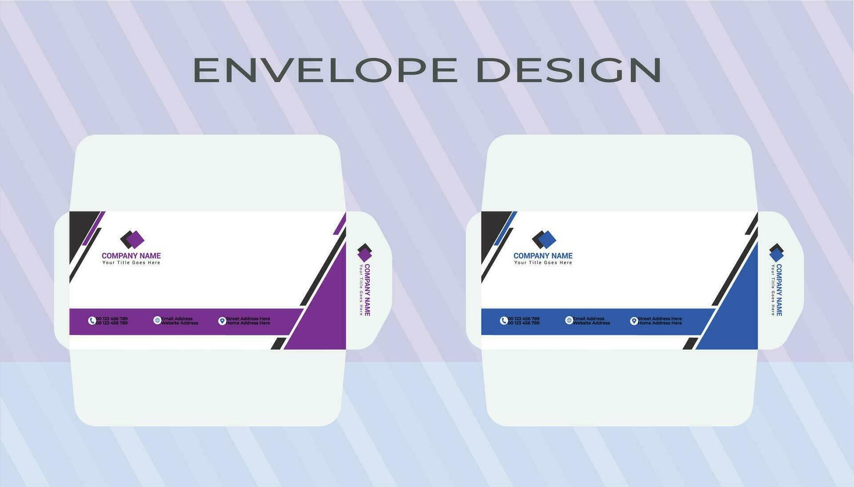 vector modern creatief persoonlijk en professioneel gebruik en bedrijf envelop ontwerp sjabloon met 2 kleuren