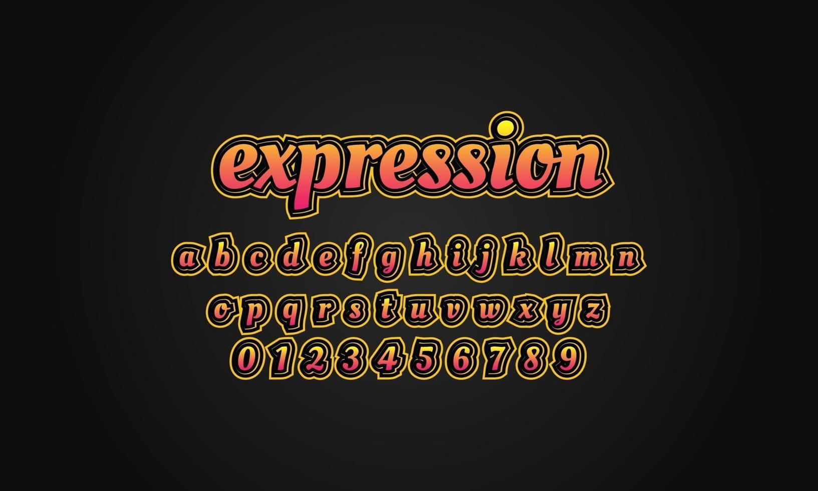 uitdrukking lettertype alfabet vector