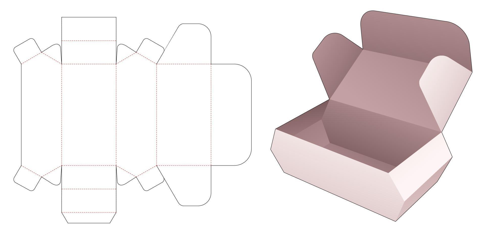 afgeschuinde flip food box gestanste sjabloon vector