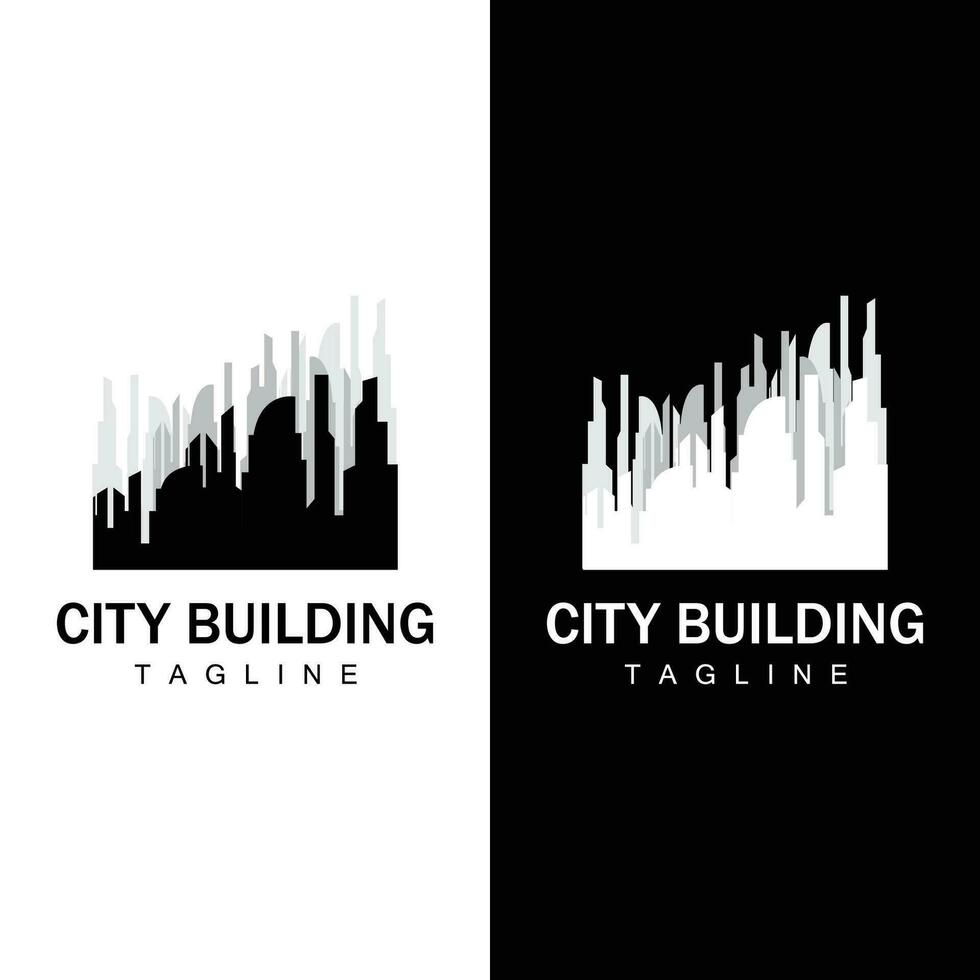 horizon gebouw logo, gemakkelijk modern ontwerp vector illustrator sjabloon