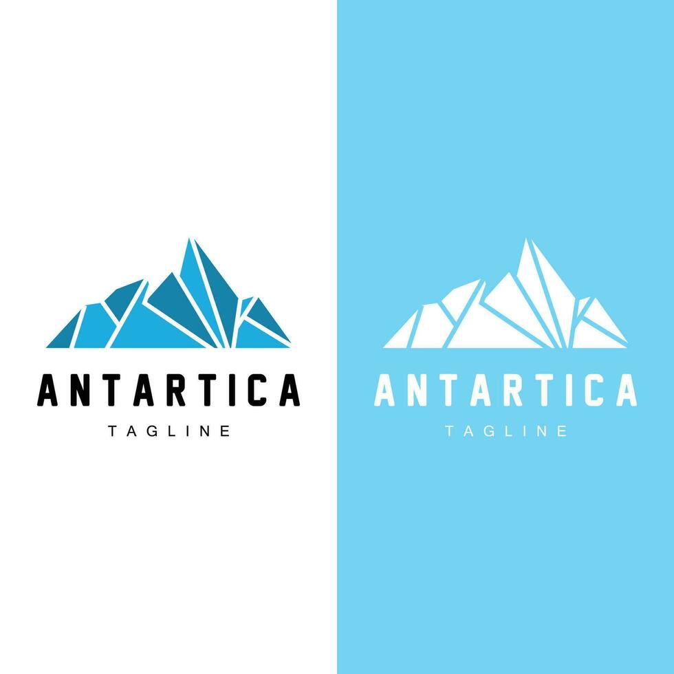 ijsberg logo, antarctica logo ontwerp, gemakkelijk natuur landschap vector illustratie sjabloon