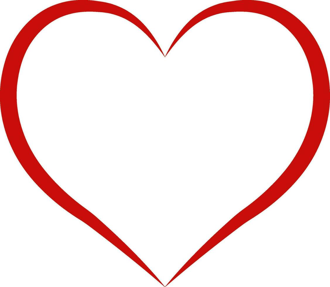 hart schets rood symbool vriendschap, intimiteit valentijnsdag dag liefde vector