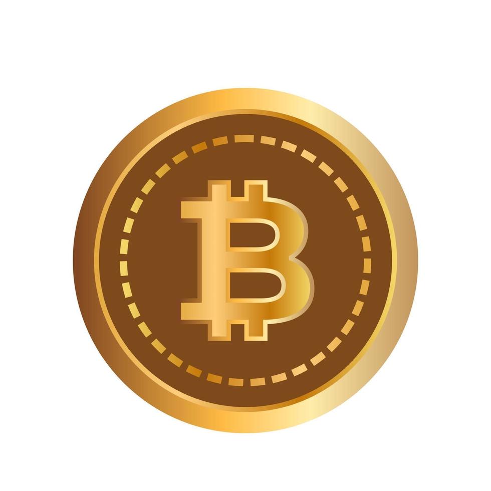 3D-bitcoin cryptovaluta. vector illustratie