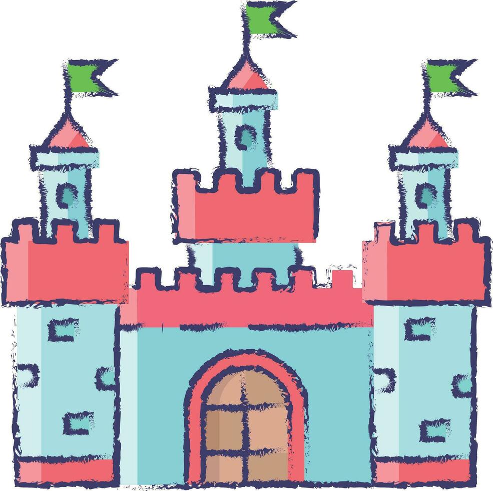 kasteel hand- getrokken vector illustratie