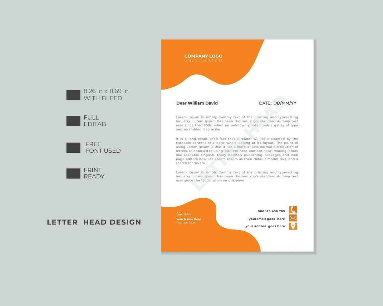 creatief brief hoofd sjabloon ontwerp .modern briefhoofd ontwerp sjabloon. vector