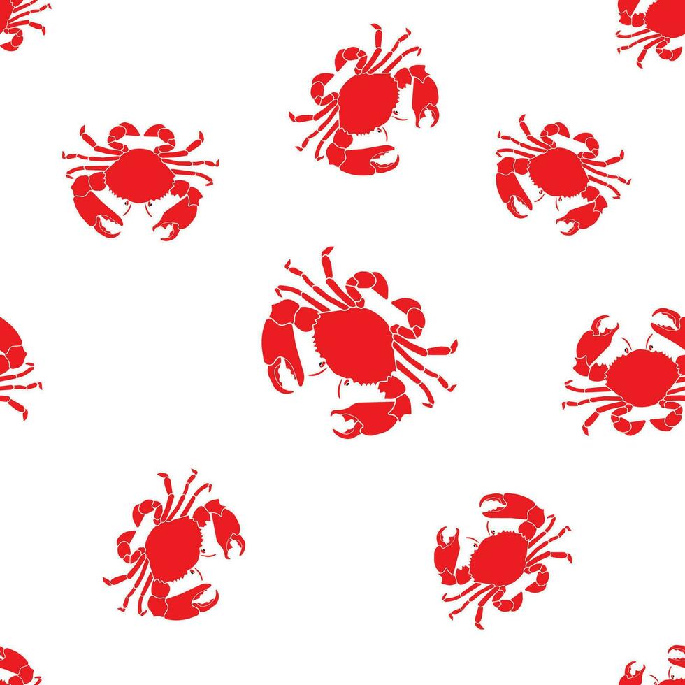 naadloos patroon met rood krab Aan een wit achtergrond. vector illustratie