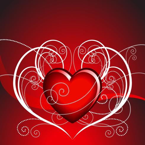 Valentijnsdag illustratie met mooie open haard op rode achtergrond vector