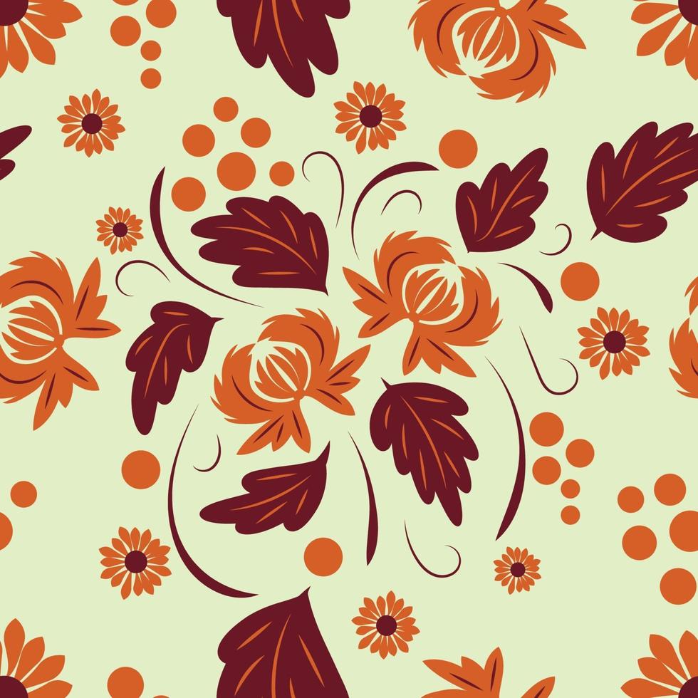 folk bloemenpatroon bloemen oppervlakteontwerp naadloos patroon vector