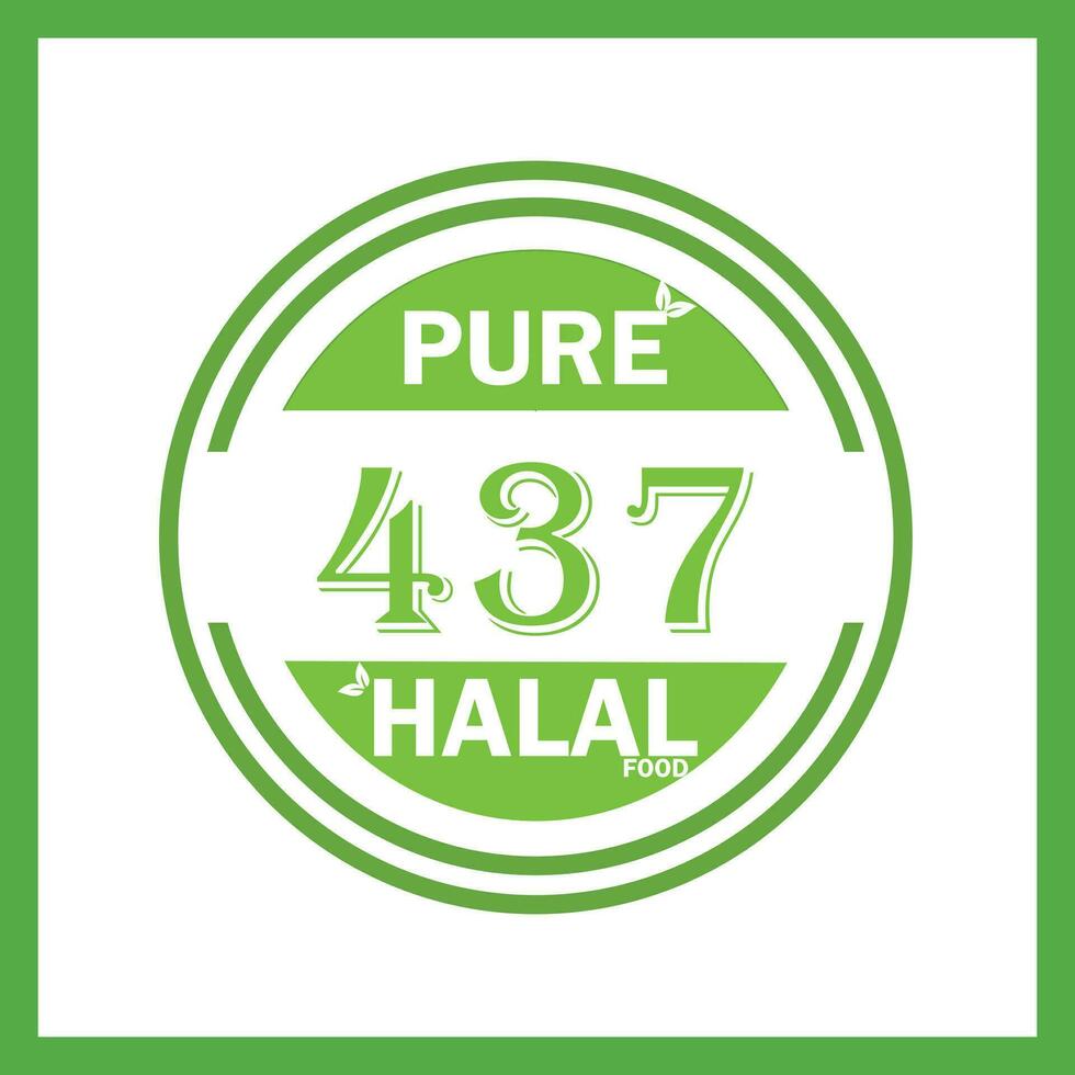 ontwerp met halal blad ontwerp 437 vector