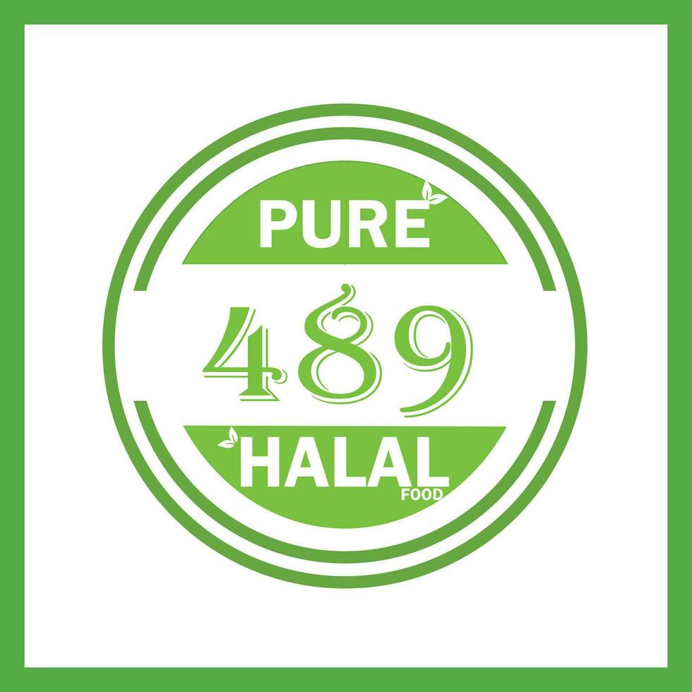 ontwerp met halal blad ontwerp 489 vector
