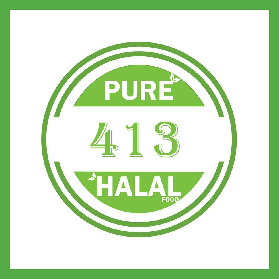 ontwerp met halal blad ontwerp 413 vector