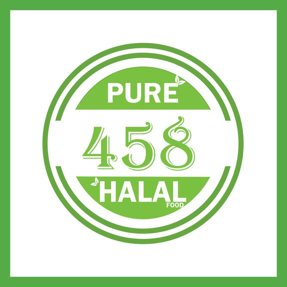 ontwerp met halal blad ontwerp 458 vector