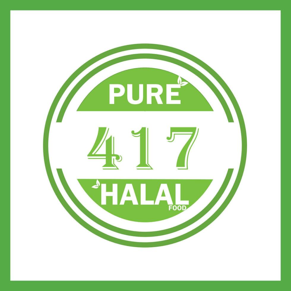 ontwerp met halal blad ontwerp 417 vector