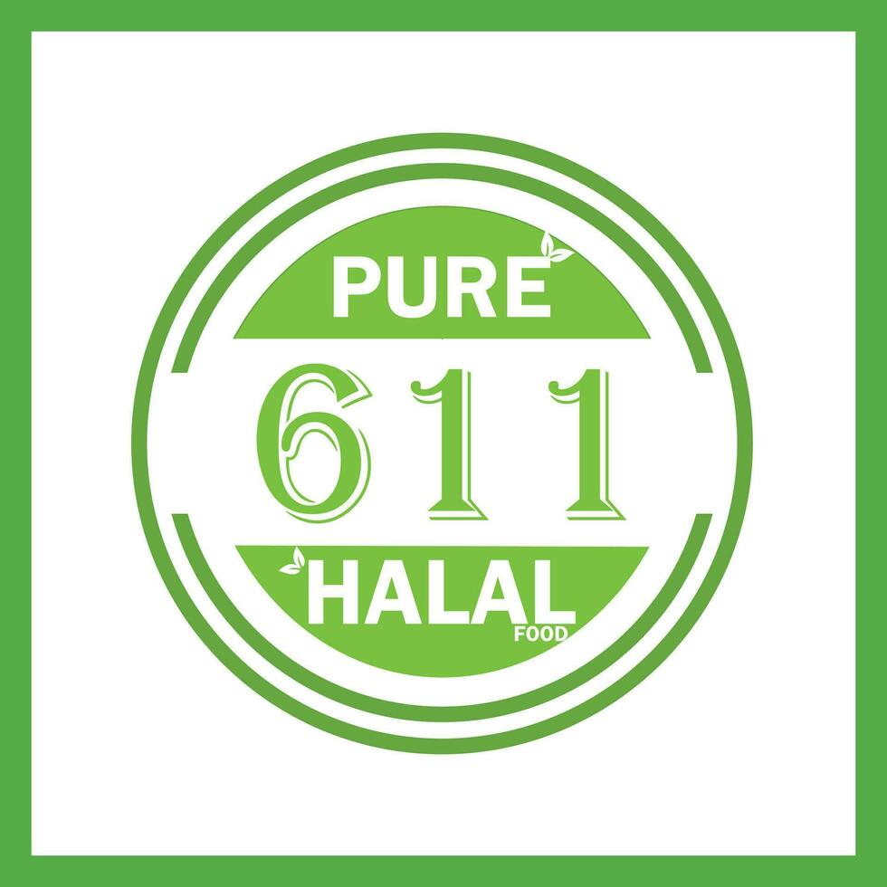 ontwerp met halal blad ontwerp 611 vector