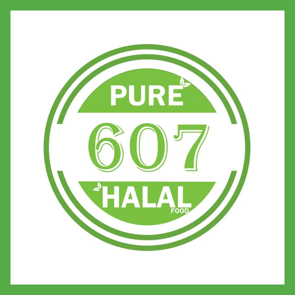 ontwerp met halal blad ontwerp 607 vector