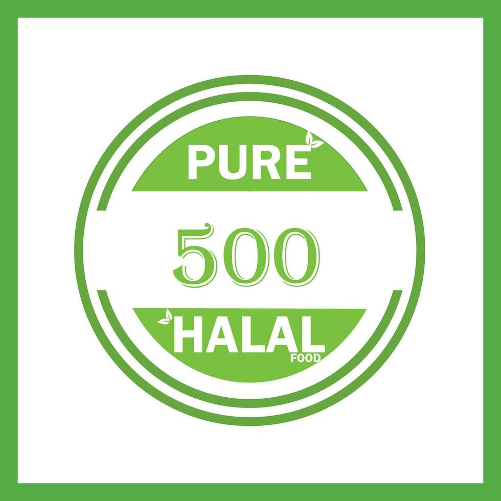 ontwerp met halal blad ontwerp 500 vector