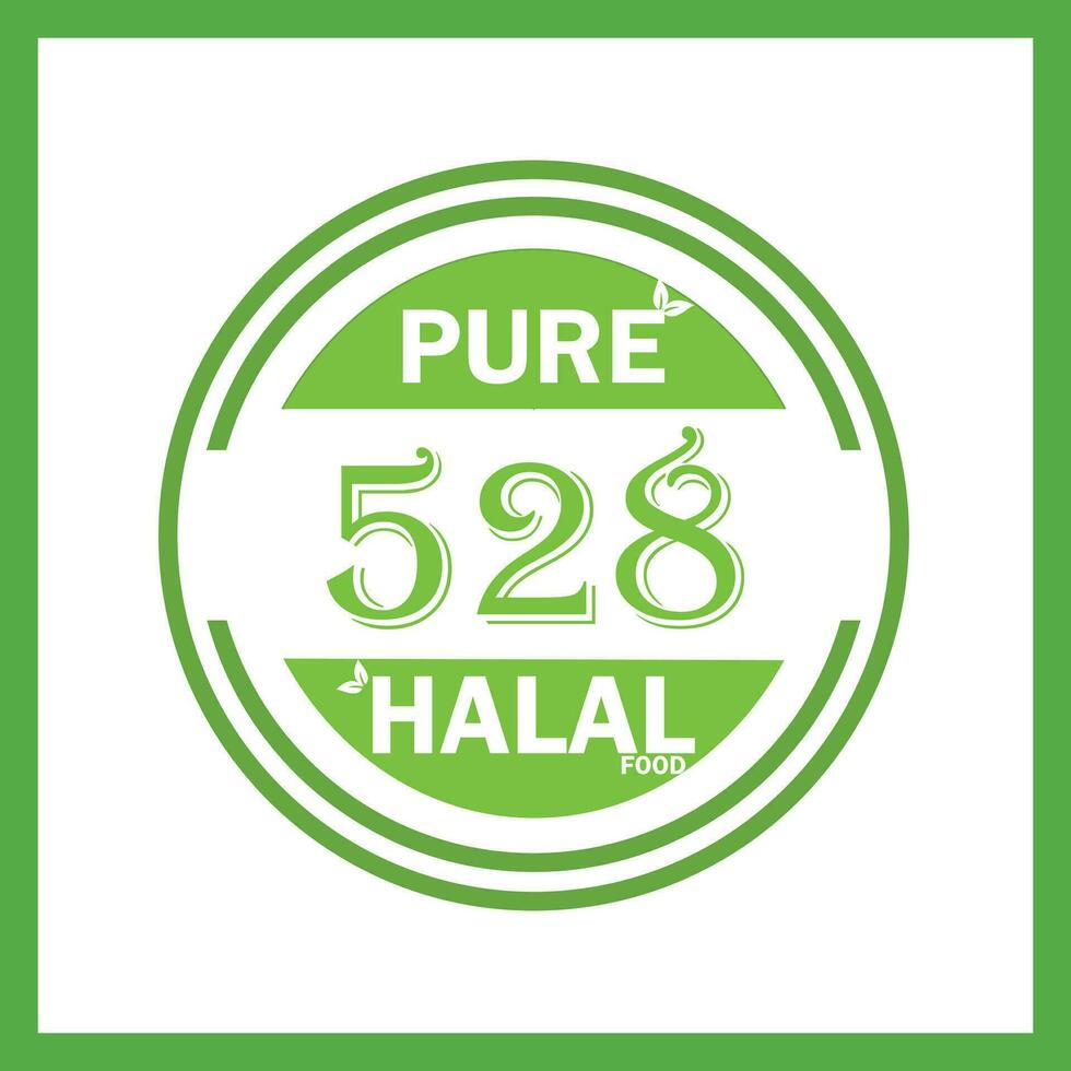 ontwerp met halal blad ontwerp 528 vector