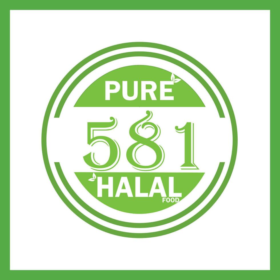 ontwerp met halal blad ontwerp 581 vector