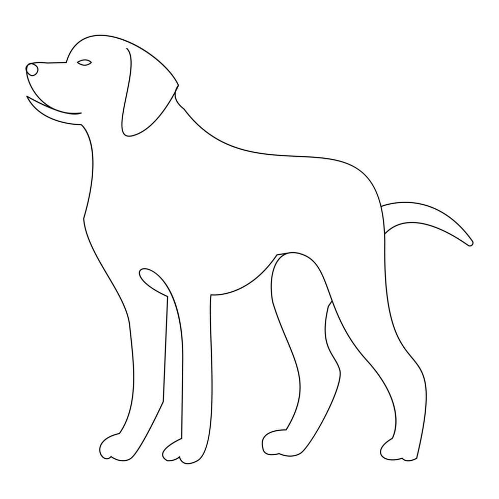doorlopend een lijn hond huisdier schets vector kunst tekening
