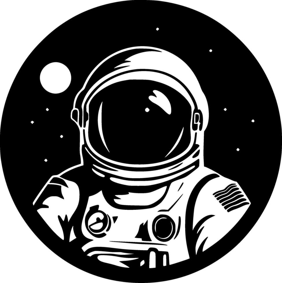 astronaut, minimalistische en gemakkelijk silhouet - vector illustratie