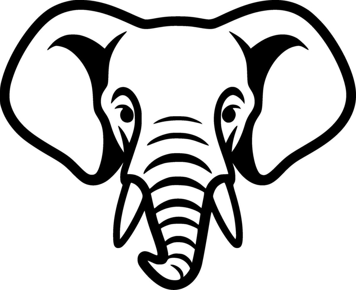 olifant - minimalistische en vlak logo - vector illustratie