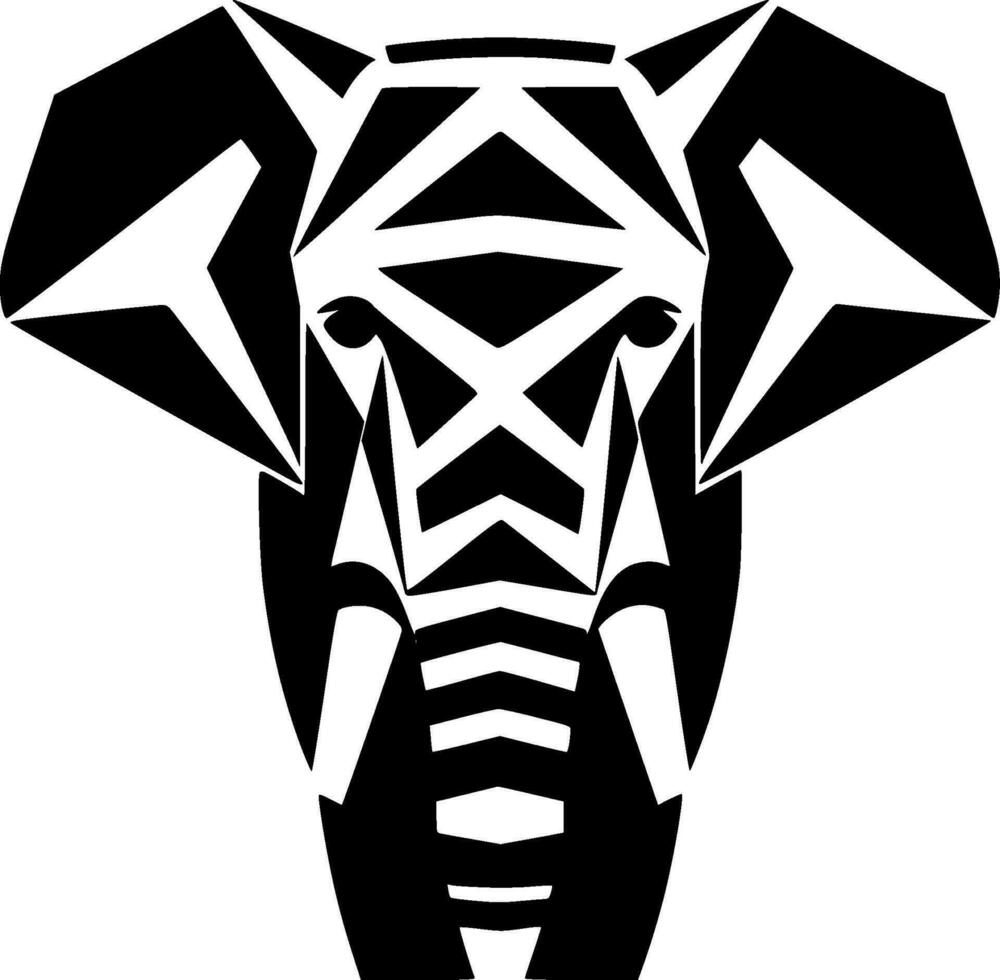 olifant, zwart en wit vector illustratie