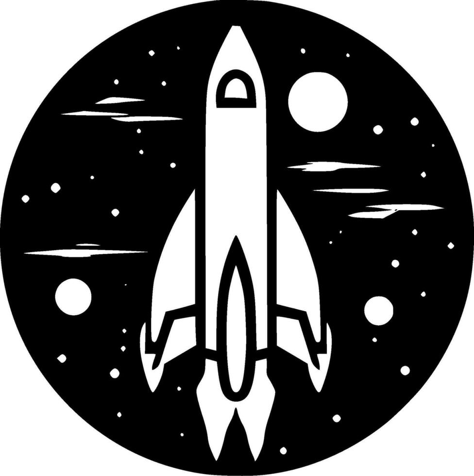 raket - minimalistische en vlak logo - vector illustratie