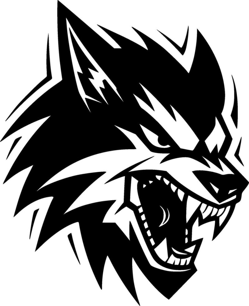 wolf, zwart en wit vector illustratie