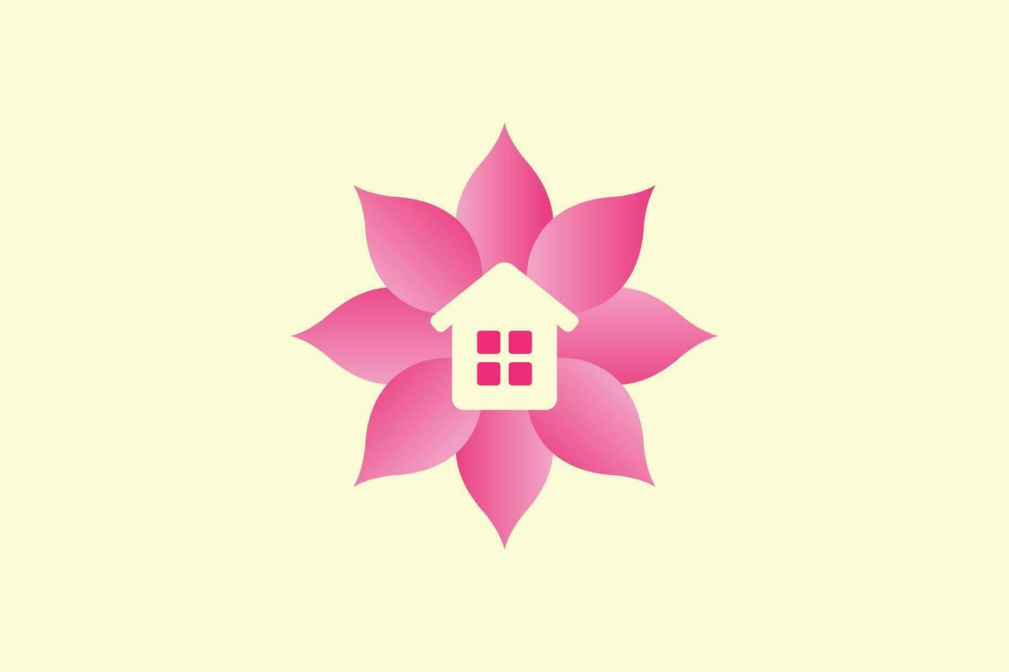 bloem huis logo ontwerp vector grafisch