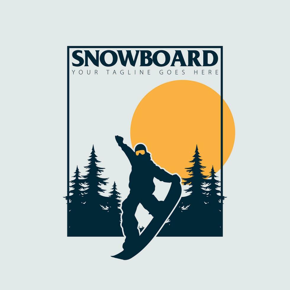 snowboard logo vector