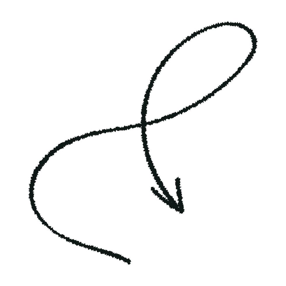 tekening nadruk pijl icoon. ontwerp eigenzinnig twist zigzag lijn, voorjaar spoel, kromme Golf. vector illustratie