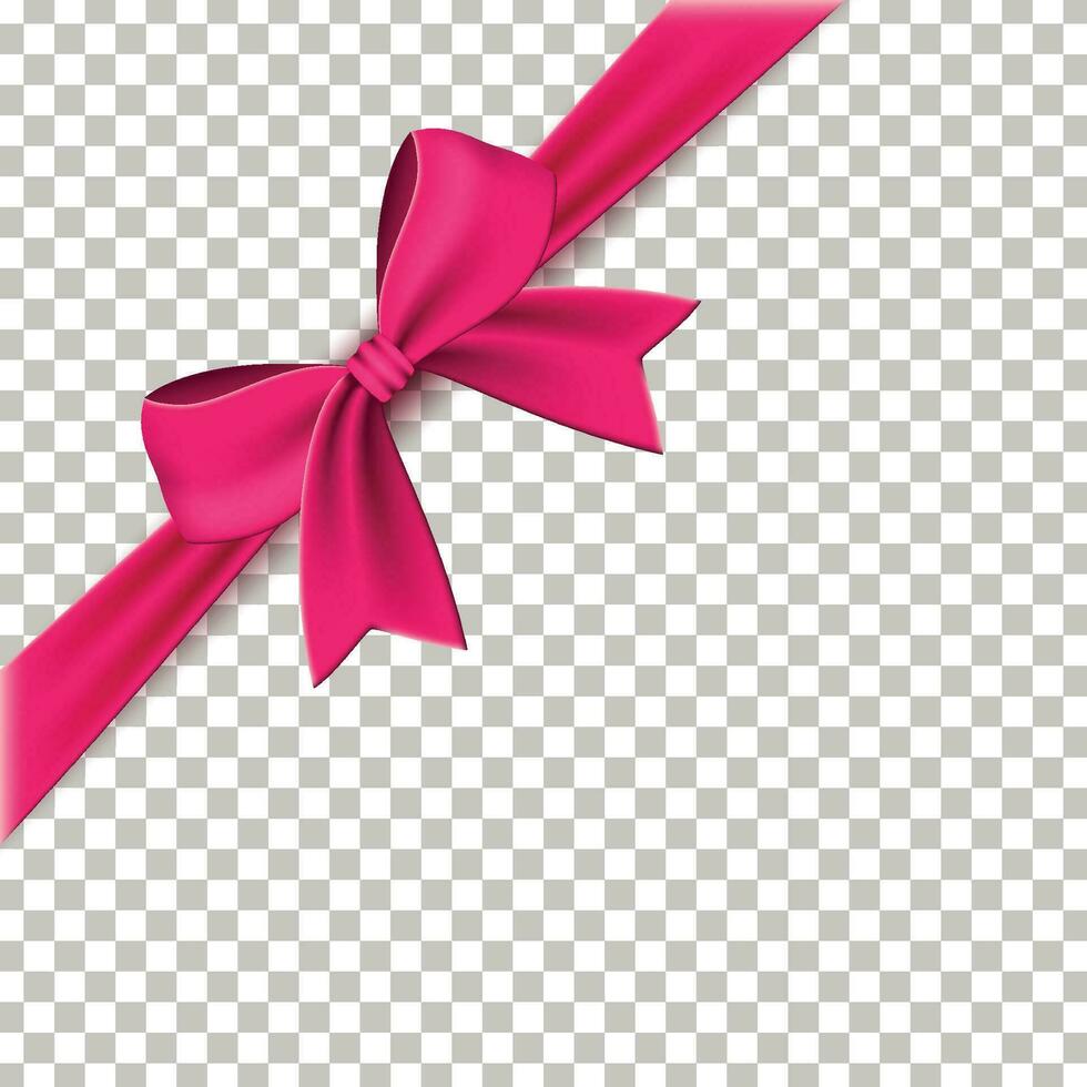 realistisch roze geschenk lint ornament vector grafisch