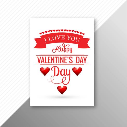 Valentijnsdag kleurrijke harten kaart brochureontwerp vector