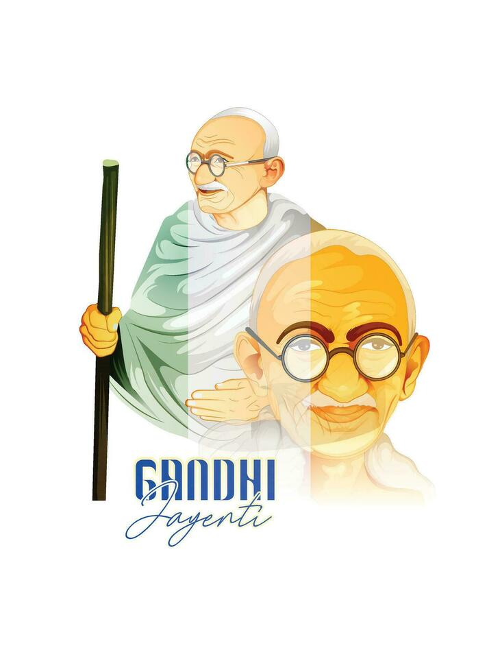 gelukkig Gandhi Jayanti vector illustratie ontwerp