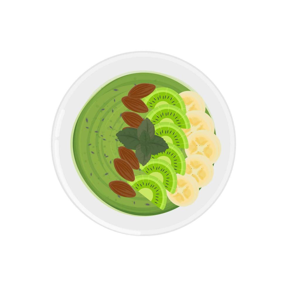 logo illustratie van een vers en gezond groen smoothie vector