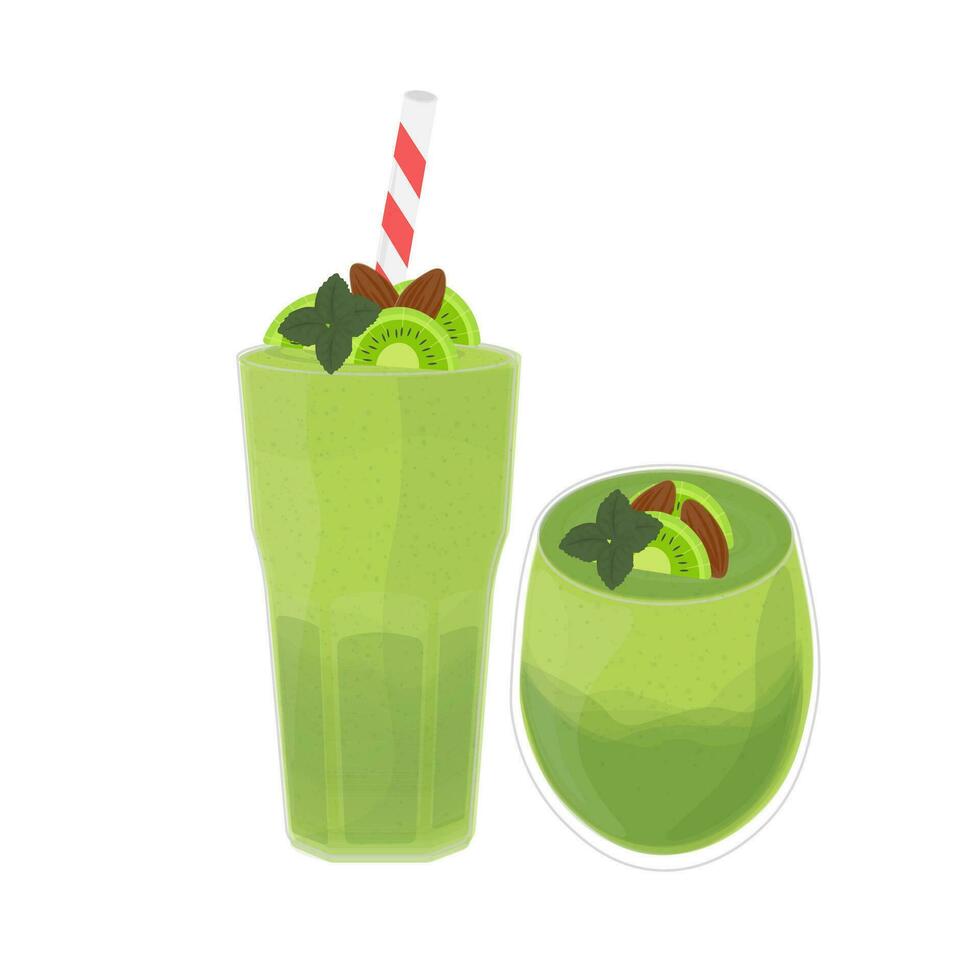 gezond vers groen smoothie illustratie logo vector