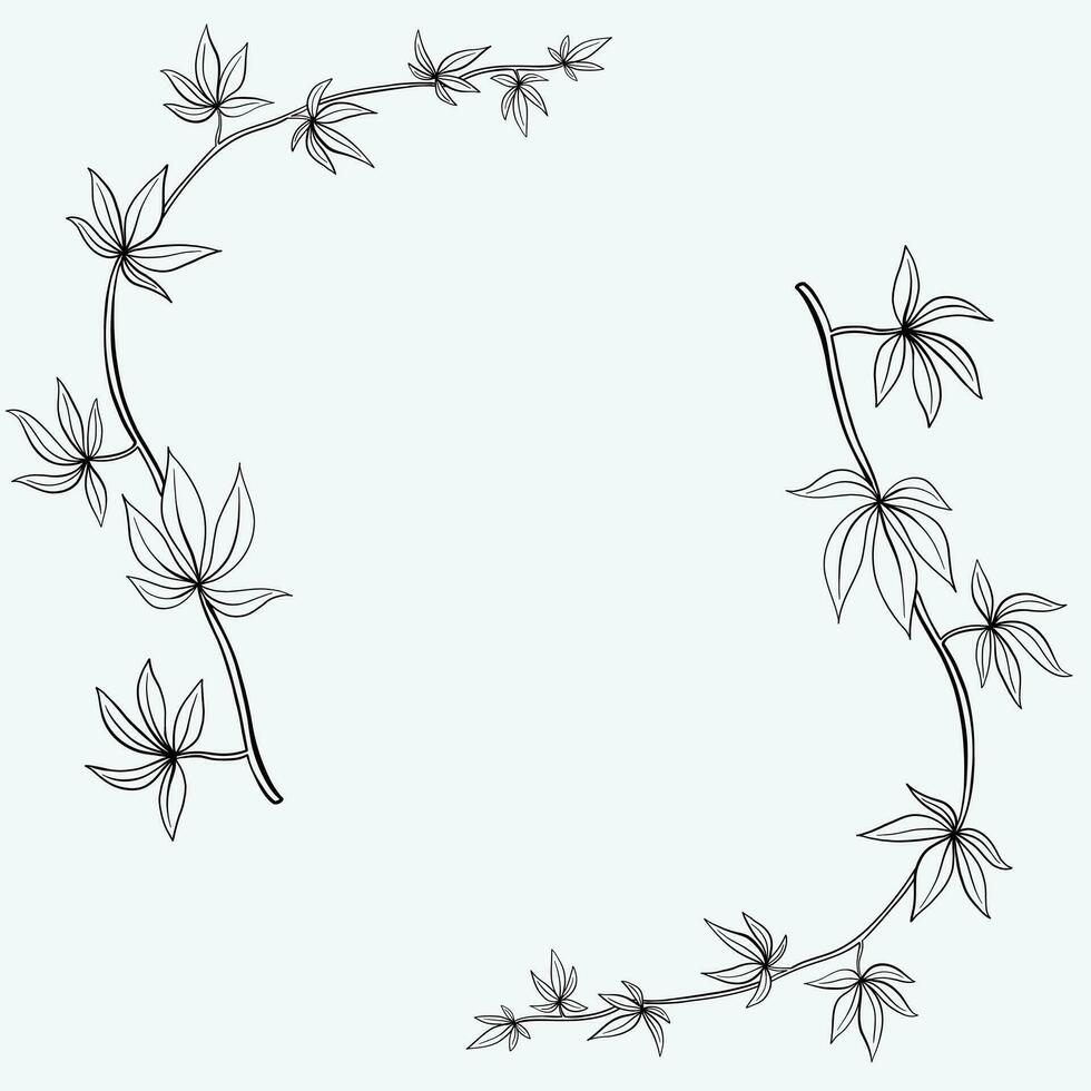 bloemen klimop tekening decoratief ornament vlak ontwerp. vector