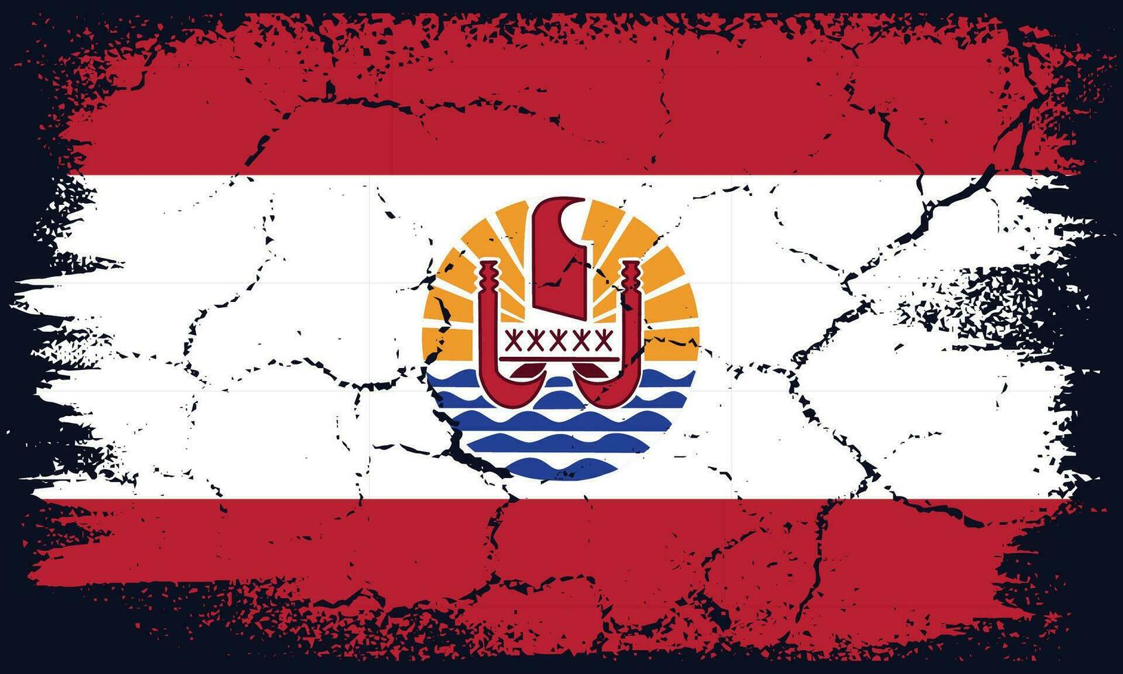 vlak ontwerp grunge Frans Polynesië vlag achtergrond vector