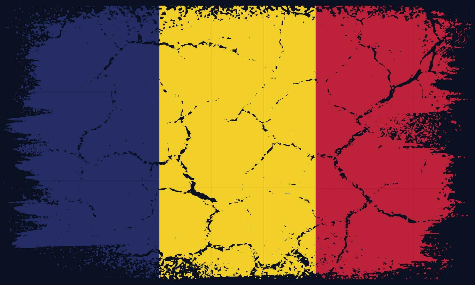 vlak ontwerp grunge Tsjaad vlag achtergrond vector