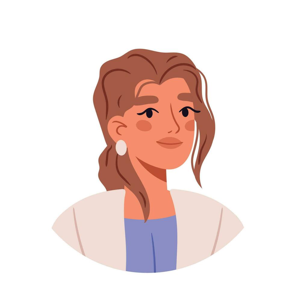 portretten mensen. gelukkig vrouw avatars. verschillend ronde gezicht profielen met multiraciaal personen. vrouw avatars bundel. vlak vector illustraties