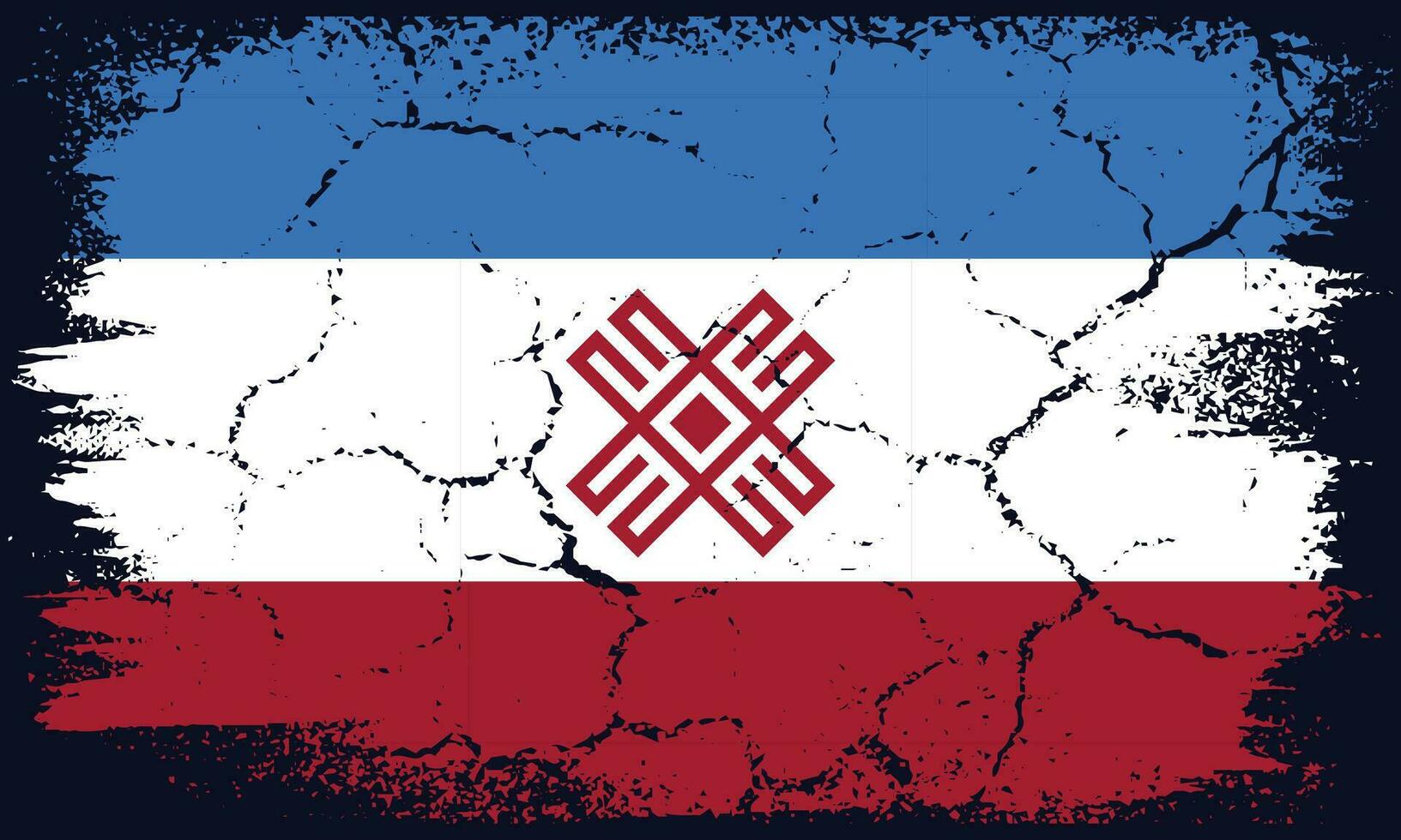 vlak ontwerp grunge mari el republiek vlag achtergrond vector