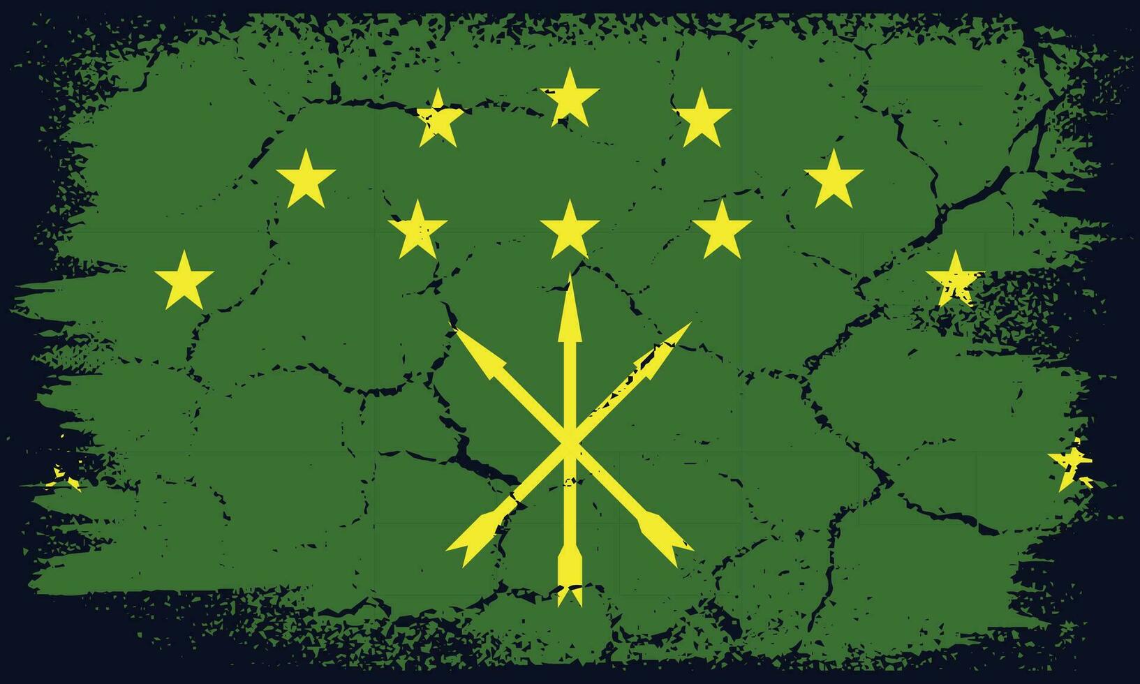 vlak ontwerp grunge adygea republiek vlag achtergrond vector