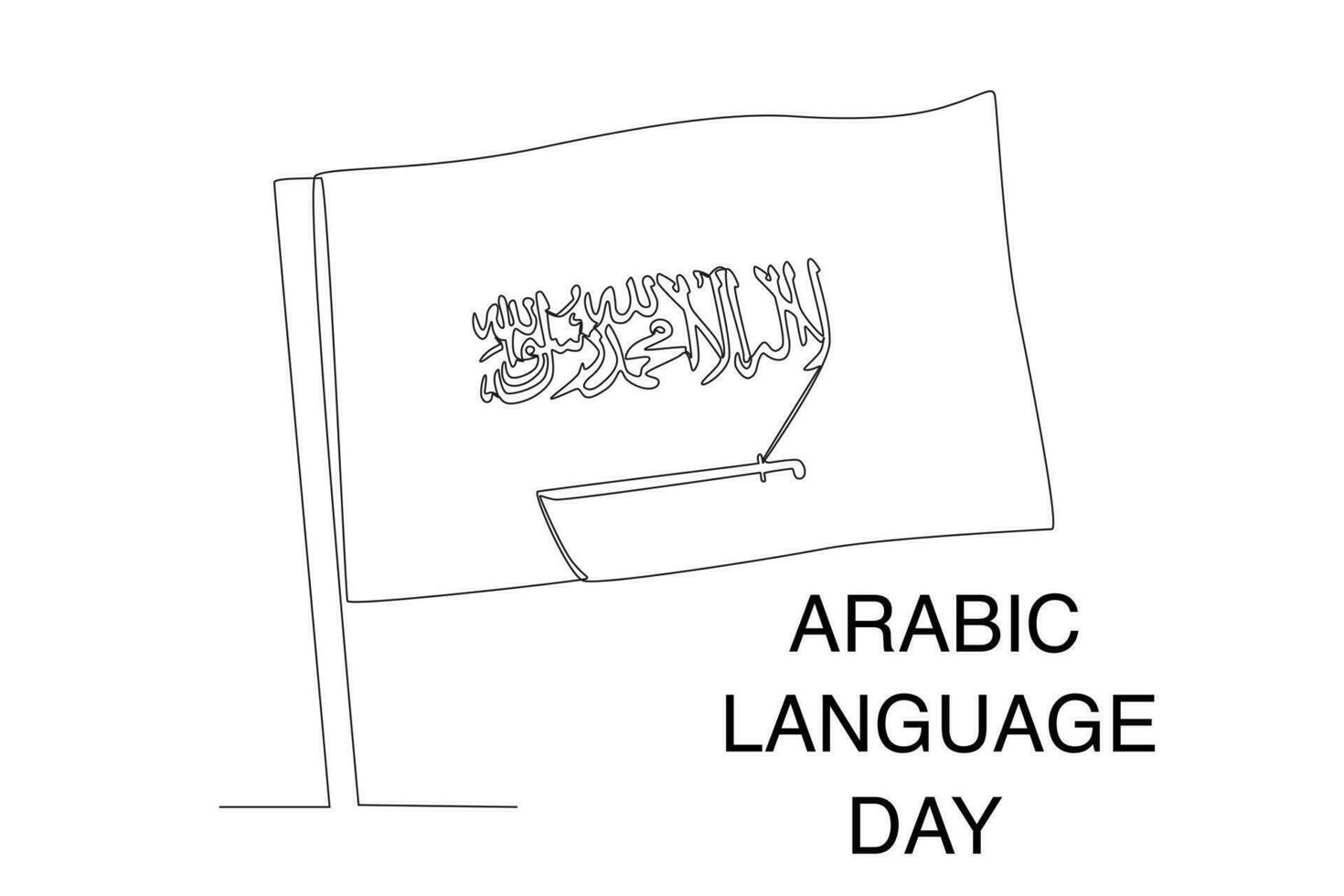 een vlag met Arabisch schoonschrift vector