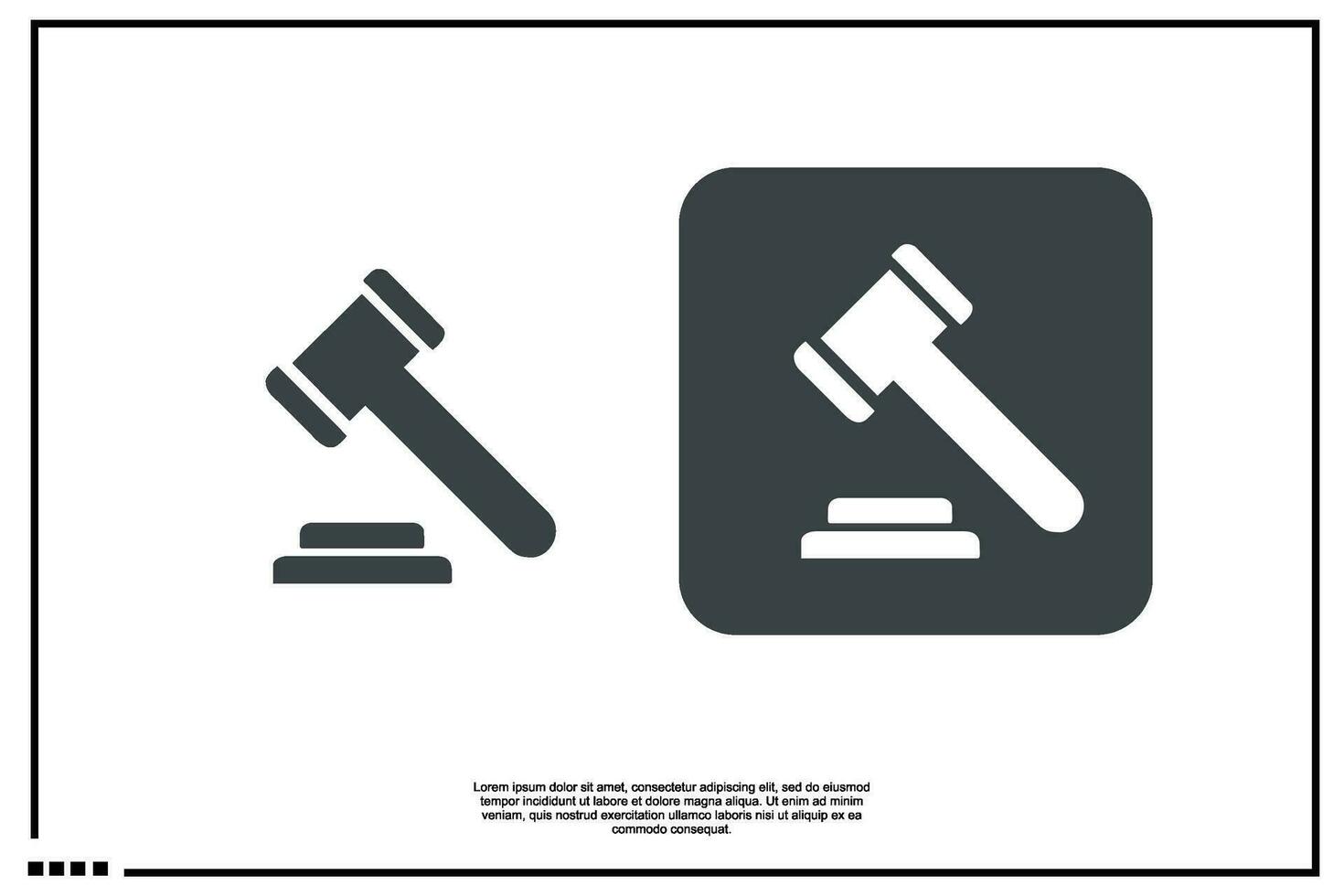 rechtbank hamer icoon of logo vector