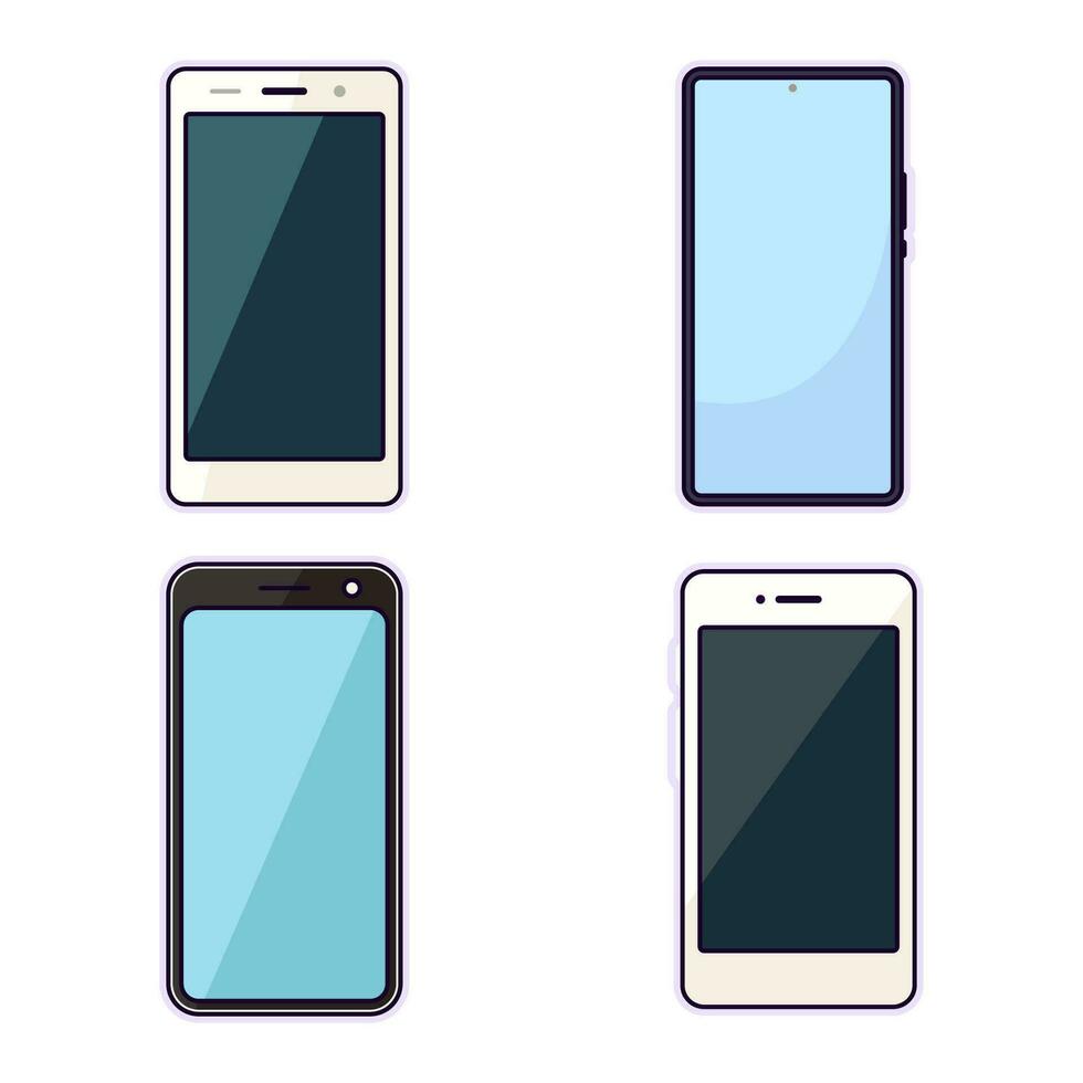 telefoon vlak illustraties verzameling. perfect voor verschillend kaarten, textiel, web plaatsen, apps vector