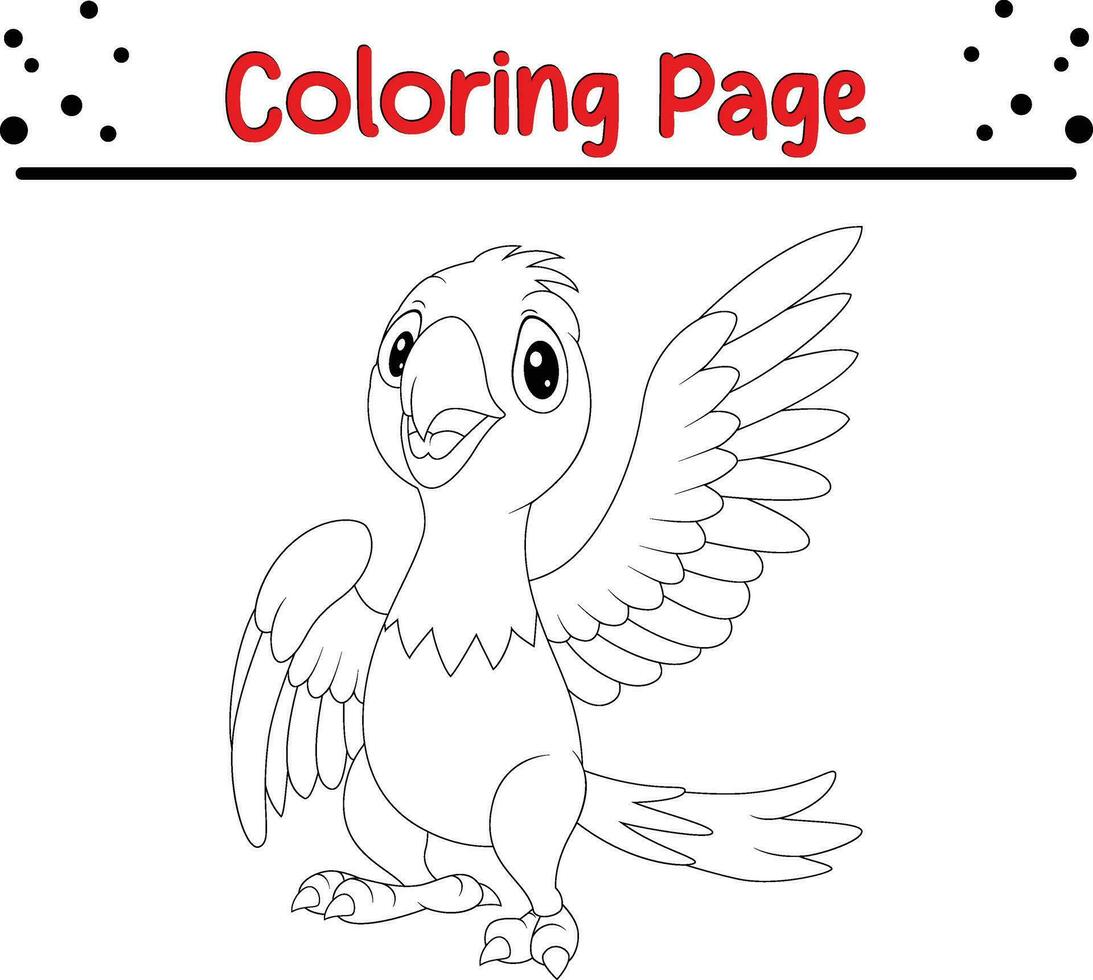 schattig papegaai tekenfilm kleur bladzijde illustratie vector. vogel kleur boek voor kinderen. vector